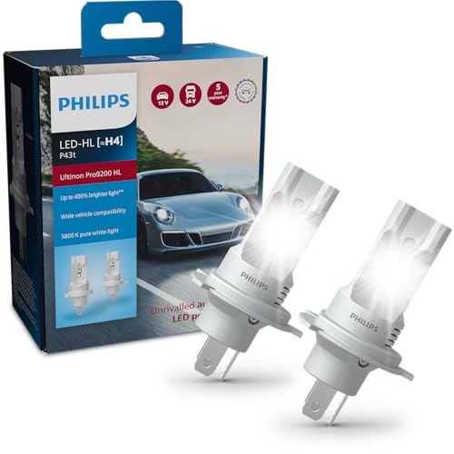Philips Ultinon Pro9200 Led Lampadina Fari Auto (H4), +400%, 5.800K, Set Di 2
