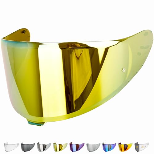 Everalo Visiera Compatibile Con Shoei Nxr 2 - Z8 - X15 - Xspr Pro - Cwr-F2 - Visiere Casco Pinlock Ready - Antigraffio E Antinebbia (Oro)