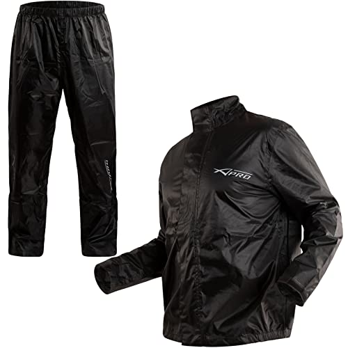 Tuta Impermeabile Antipioggia Moto Giacca Antiacqua Pantaloni Scooter Nero S