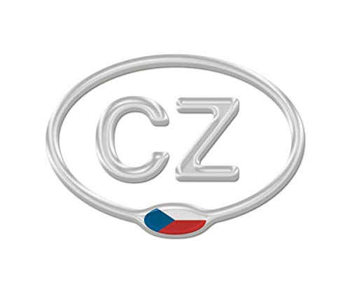 Ag Design A Della Cz 007 3D Adesivi Tschechien Con Bandiera Cz 12,5 X 9 Cm Di Argento