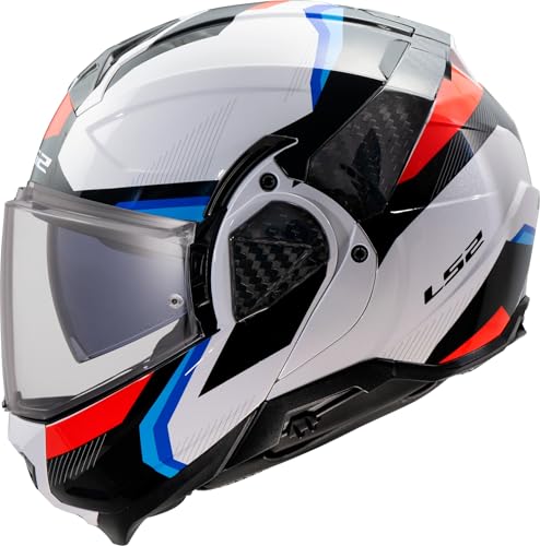 Ls2, Casco Moto Modulare Advant Ii Triple White Blue Red, Xs