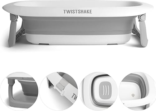 Twistshake Vaschetta Bagnetto Antiscivolo Portatile Per Neonato Bambini, Pieghevole Vasca Da Bagno Con Lavandino, Comodo E Sicuro, 0 Mese+, Capacità: