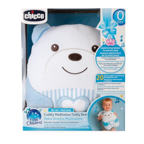 Chicco Peluche Tenero Orsetto, Morbido Peluche Elettronico Per Bambini, Imbottitura Morbida, 20 Minuti Di Musica Rilassante E Meditativa, Luce Soffusa
