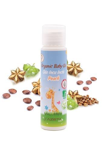 Olio Per Massaggi Inca Inchi Biologico - Azetabio - Linea Bimbi (Pesca 50 Ml)