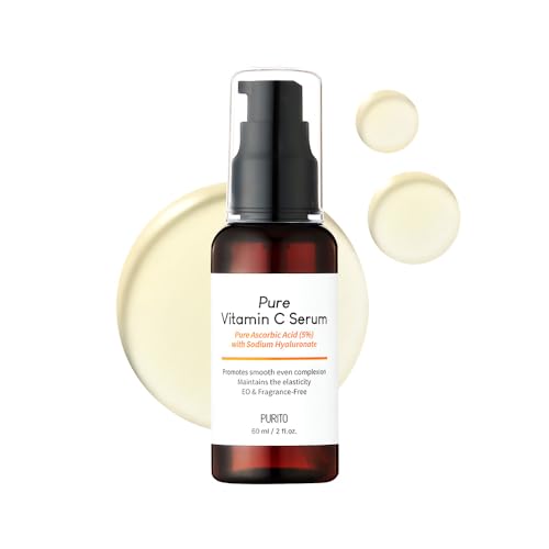 Purito Siero Alla Vitamina C Pura 60Ml 2.0 Fl.Oz, Siero Con Ingredienti Naturalei, Vitamina C, Vegano E Senza Crudeltà, Ipoallergenico, Calmante, Senz