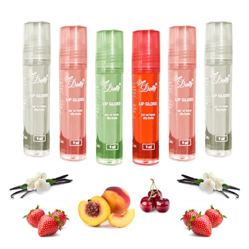 6 Pz Lip Gloss Emolliente Effetto 3D, Gusto Frutta, Lucidalabbra Profumato Liquido Lucido E Idratante Per Labbra A Lunga Tenuta Effetto Specchio Lipgl