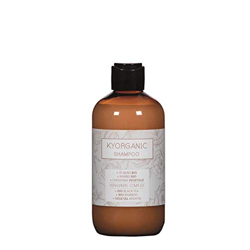 Kyo Shampoo Professionale Capelli Riequilibrante Kyorganic, Shampoo Biologico Ad Azione Rigenerante, Con Bambù, The Nero, Cheratina Vegetale