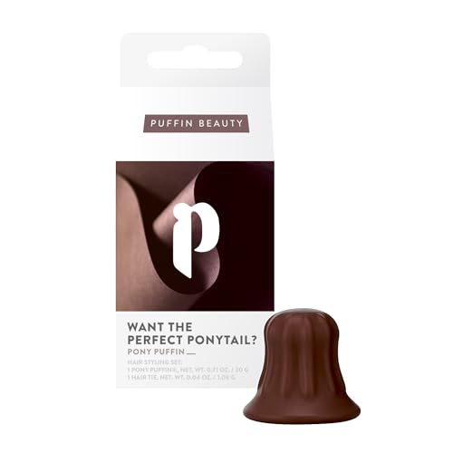 Pony Puffin Chocolate | Per Una Treccia Perfetta Piena Di Volume E Tenuta - Prodotto In Germania | Senza Lattice E Vegano | Porta La Tua Treccia Al Li