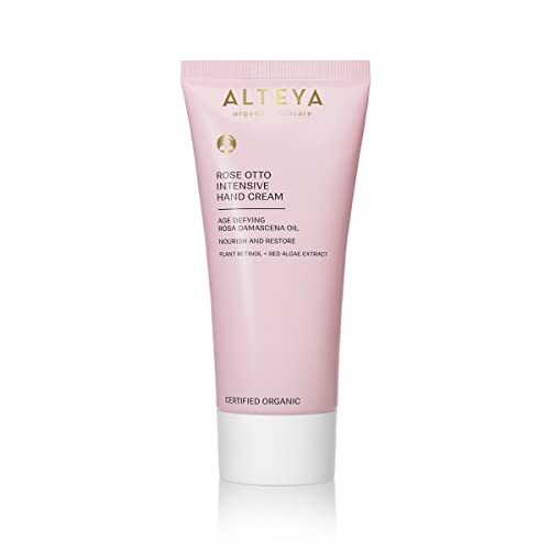 Alteya Organics Rose Otto Crema Mani Intensiva 90Ml - Crema Trattamento Mani Biologica Certificata Natrue Con Olio Di Rosa Damascena - Idratante E Rig