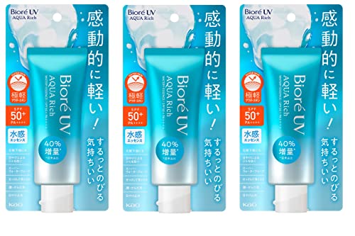 Biore Uv Aqua Rich Watery Essence Crema Di Protezione Solare Spf50+ Pa++++ 70G Protezione Solare Prodotto In Giappone, Set Di 3