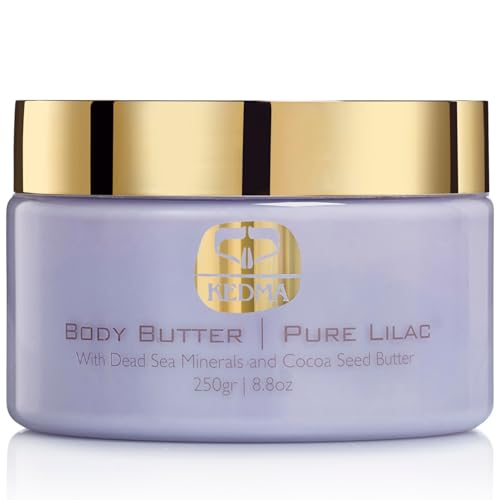 Kedma - Body Butter Pure Lilac - Nourishing Body Butter With Cocoa Butter And Dead Sea Minerals - For Dry Skin And Cracked Elbows - 250G