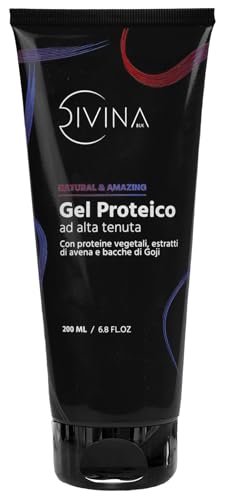 Gel Proteico Per Capelli Mossi, Ricci, Afro Natural&Amazing Di Divina Blk Con Proteine Vegetali, Estratti Naturali Di Avena Bio E Bacche Di Goji (200M