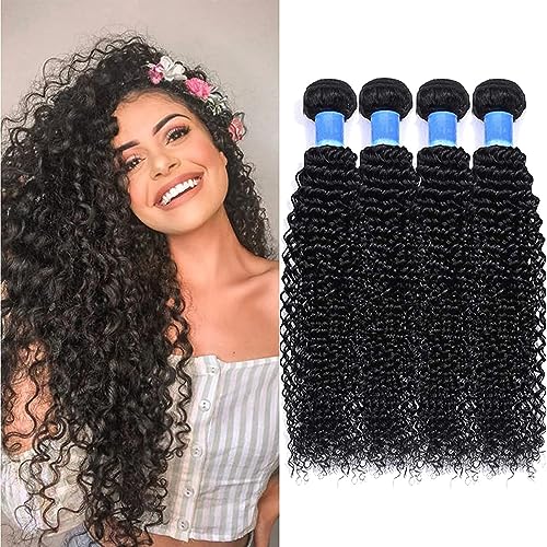 Richair Curly Wave 4 Bundles, 18 Pollici, Curly Human Hair Bundles, Virgin Hair Bundles, Fasci Di Capelli Umani Ricci Brasiliani, Capelli Umani Ricci