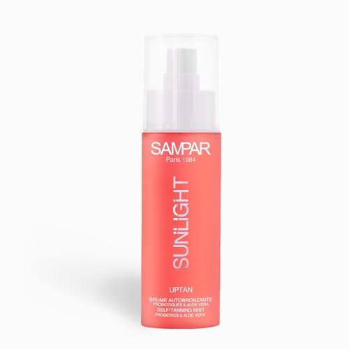 Sampar Sunlight Uptan - Nebbia Autoabbronzante Per Il Viso Con Probiotici, Dha Vegetale E Aloe Vera - Aglio Naturale E Luminoso - Senza Tracce - Inodo