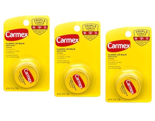 Carma Laboratories Inc. Carmex Classic Lip Balm Medicato, 0,25 Once (Pacchetto Di 3)