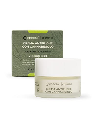 Enecta - Crema Antirughe All'Estratto Di Canapa 700 Mg / 50 Ml. Protezione Quotidiana Per Una Pelle Più Giovane. Ipoallergenico.