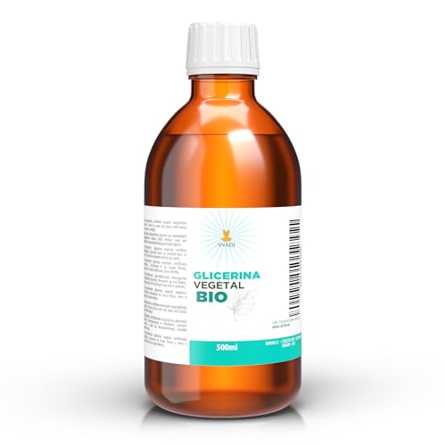 Snadi - Glicerina Bio Vegetale Liquida 500Ml (Usp) | Purezza +98% | Gmp | Cosmetici Naturali E Cura Dei Capelli | Trasparente | Ecologica | Per Pelle,