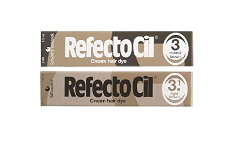 Refectocil Twin Pack Light Brown And Natural Brown Cream Hair Dye, 15Ml X 2 By Refectocil