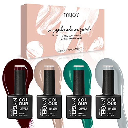 Mygel By Mylee Set Autunno Inverno Smalto Per Unghie Gel Semi-Permanente 4X10Ml - Pedicure Manicure Nail Art Uv/Led Per Uso Professionale E Domestico