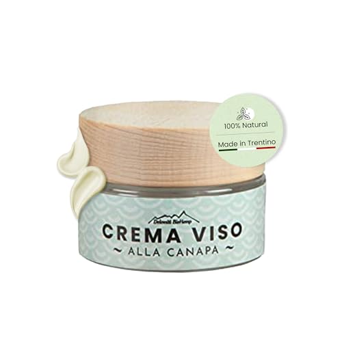 Dolomiti Biohemp - Crema Viso Antirughe - Crema Viso Acido Ialuronico E Canapa - Made In Italy, 100% Naturale & Vegan