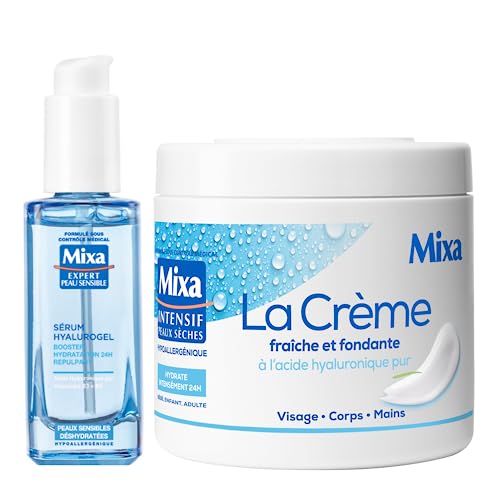 Mixa Expert Skin Sensible – Cofanetto Routine 2 Prodotti All'Acido Ialuronico Puro – Siero Hyalurogel 30Ml + Crema Fresca E Fondante 400Ml – Viso & Co