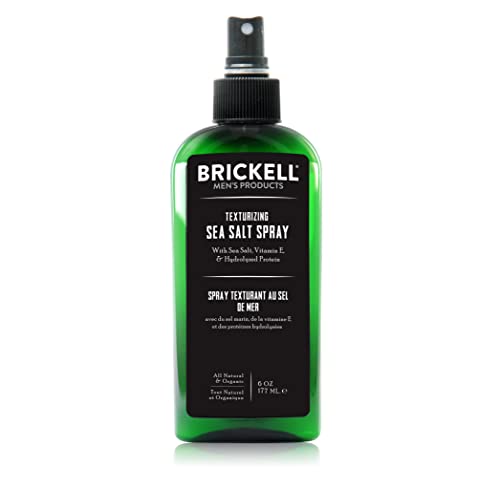 Brickell Men'S Texturizing Sea Salt Spray Per Uomo, Naturale E Biologico, Senza Alcool, Solleva E Texturizza I Capelli, 177Ml