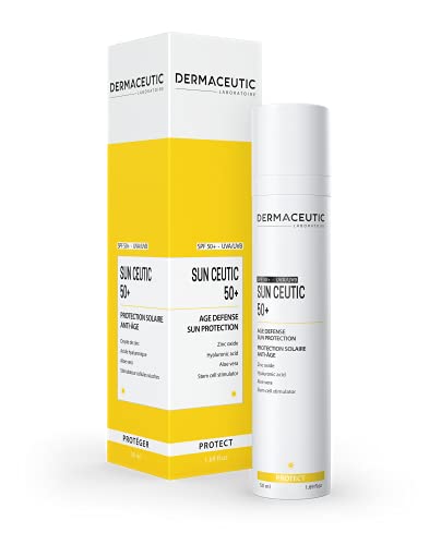 Dermaceutic Sun Ceutic 50+ - Protezione Solare Anti-Età Con Filtro Uv, Acido Ialuronico, Aloe Vera, Stimolatore Di Cellule Staminali - 50 Ml