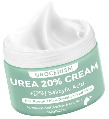 Crema Piedi Urea 20% 150G || Crema Per Piedi E Mani Con Acido Ialuronico, Tea Tree E Aloe Vera Per Un'Idratazione Profonda, Rimozione E Ammorbidimento