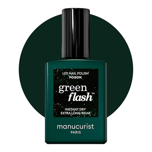 Manucurist Smalto Semipermanente Green Flash - Smalto Per Unghie Gel - Smalto 12-Free, Bio-Based (84%) - Made In France - 15 Ml (Poison)