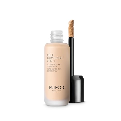 Kiko Milano Full Coverage 2-In-1 Foundation & Concealer 02 - Wr 10, Fondotinta E Correttore 2 In 1, Elevata Coprenza