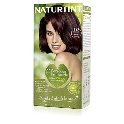 Naturtint Colorazione Senza Ammoniaca, Copertura Dei Capelli Grigi Al 100%, Ingredienti Vegetali, Colore Naturale E Di Lunga Durata, 3.60 Nero Ciliegi