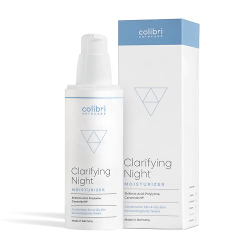 Colibri Skincare Clarifying Night Moisturizer 80Ml - Crema Viso Pelle Grassa Contro La Pelle Impura, Crema Idratante Viso Pelle Grassa E Crema Viso No