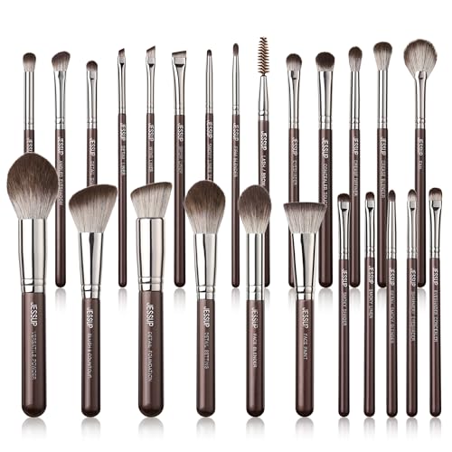 Jessup Pennelli Make Up Set Pennelli Trucco Professionali 25 Pezzi Sintetici Alta Qualità Fondotinta Ombretto Sfumatura Correttore Fard Contorno Terra