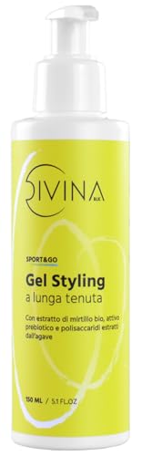 Gel Styling A Lunga Tenuta Per Capelli Mossi, Ricci E Afro Sport&Go By Divina Blk Con Estratto Di Mirtillo Bio, Attivo Prebiotico E Polisaccaridi Estr