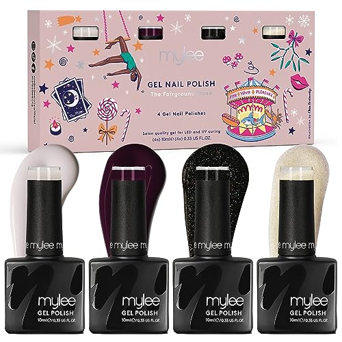 Mylee Set Smalto Per Unghie Gel Semipermanente 4X10Ml [The Fairground] - Uv/Led Nail Art Manicure Pedicure Per Uso Professionale E Domestico [Natale 2