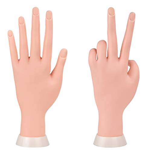 Mano Finta Con Unghie Per Praticare La Manicure, Flessibile, Mobile, In Morbida Plastica, Per Esercitazioni Di Nail Art