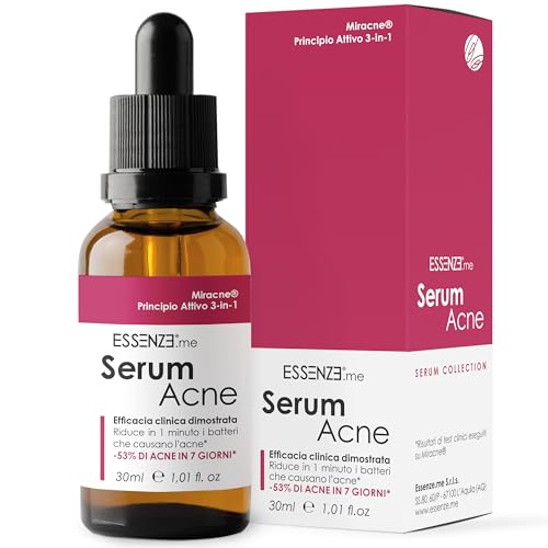 Essenze Siero Acne E Brufoli Viso - Trattamento Anti-Acne Effetto Immediato, Elimina Brufoli E Imperfezioni, Formula Dermatologicamente Testata, Risul