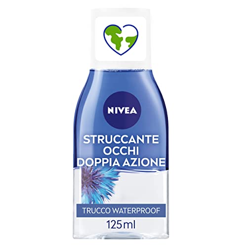 Nivea Struccante Occhi Doppia Azione In Confezione Da 6 X 125 Ml, Struccante Bifasico Con Estratti Di Fiordaliso Per Pulizia Viso, Detergente Struccan