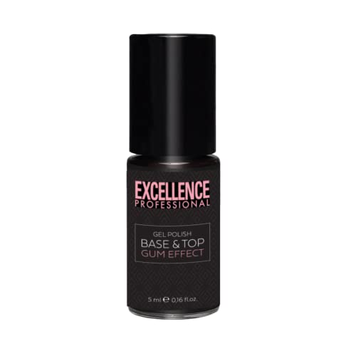 Excellence Professional, Gel Polish Base&Top Gum Effect 3 In 1, Ricostruisce, Colora E Lucida Le Unghie, Manicure Completa, 5 Ml