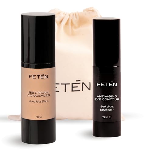 Fetēn Crema Contorno Occhi Uomo E Bb Cream Antirughe, Set Di Creme Anti Occhiaie E Borse Con Protezione Solare, Crema Viso Antiage Idratante, Effetto