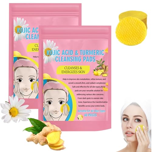 Landrain 80 Pezzi Turmeric Kojic Acid Pads, Delicati E Privi Di Irritazioni