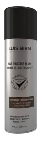 Luis Bien - Spray Correttivo Per Capelli - Addensante Ed Efficace Per L'Anticalvitia - Capelli Densi - 100 Ml (Castano Scuro)
