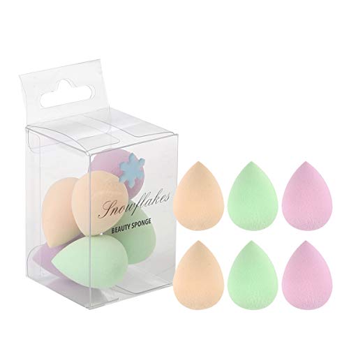 Snowflakes Mini Spugne Per Trucco, 6 Pezzi, Micro Spugna Per Fondotinta, Polvere, Correttore E Ombretto, Per Occhiaie, Per Evidenziare E Contornare, S