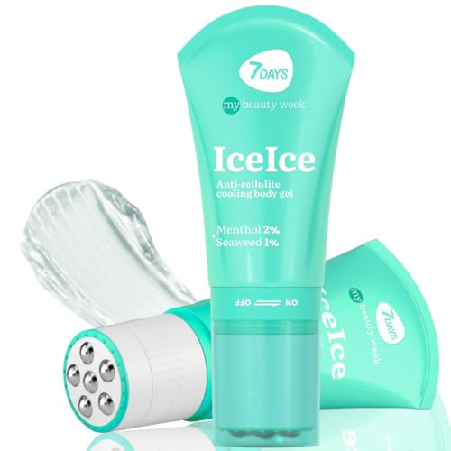 7Days Crema Anticellulite Forte Iceice Crema Gel Corpo Rinfrescante E Riscaldante Con Massaggiatore, Azione Forte, Drenante Per Cosce E Glutei, Crema