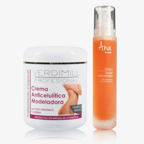 Verdimill Confezione Anaticellulitica Modellatrice Normale 500 Ml + Gel Detergente Viso Ana Vita-C Stop Impuries. 100 Ml