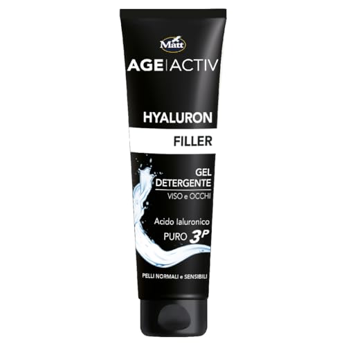 Matt Divisione Cosmetica - Ageactiv Gel Detergente Con Acido Ialuronico 3P, Azione Detergente Profonda, Per Una Pelle Pulita E Idratata - Formato 150
