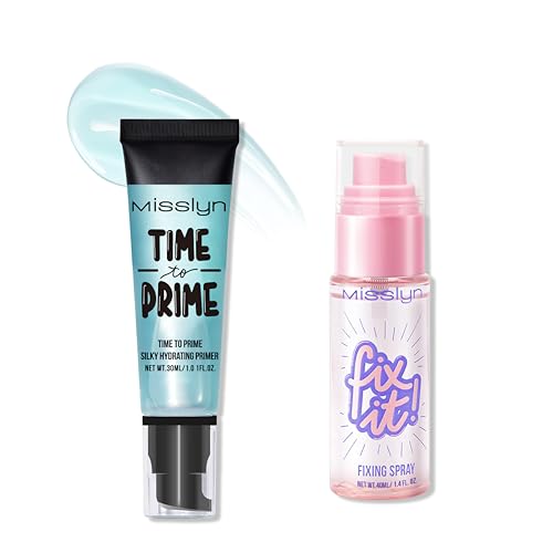 Misslyn Set Primer Per Viso Fondotinta Crema Base Idratante E Spray Fissante Per Il Trucco Fissatore Illuminante