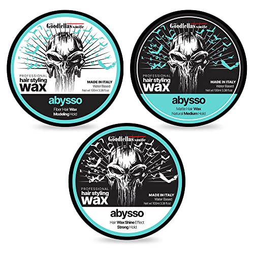 The Goodfellas’ Smile Set 3 Cere Capelli Abysso 100Ml Effetto Bagnato, Effetto Naturale, Effetto Fibro-Modellante