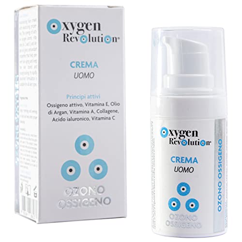 Oxygen Revolution Crema Uomo Nutriente A Base Di Ossigeno-Ozono Con Acido Ialuronico E Collagene, Idratante, Ricco Di Principi Attivi, Profonda Penetr