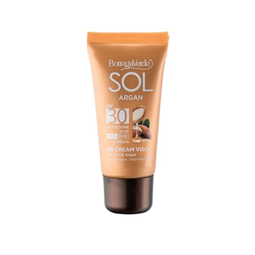 Bottega Verde - Sol Argan, Bb Cream Solare Viso, 25 Ml, Con Spf 30, Arricchita Con Olio Di Argan E Pigmenti Tonalizzanti, Uniforma Ed Illumina L'Incar